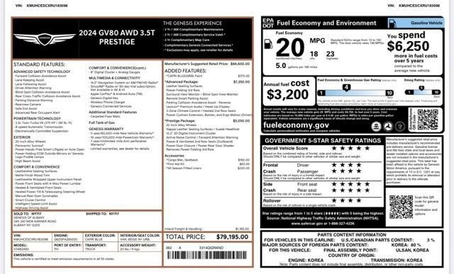 2024 Genesis GV80 3.5T AWD