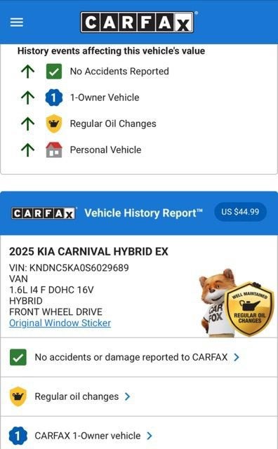 2025 Kia Carnival Hybrid EX