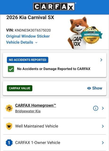2026 Kia Carnival MPV SX