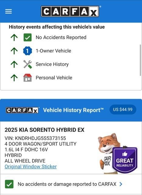 2025 Kia Sorento Hybrid EX