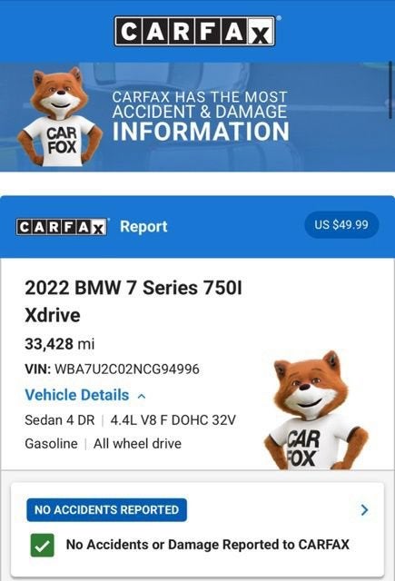 2022 BMW 750 i xDrive