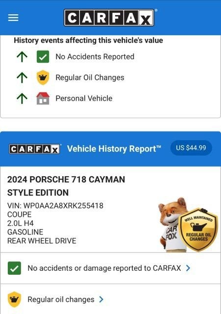 2024 Porsche 718 Cayman NA