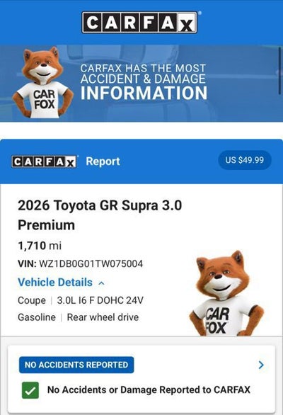 2026 Toyota GR Supra 3.0 Premium