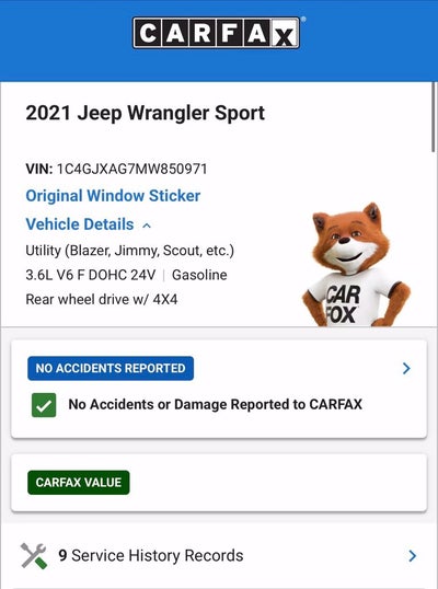 2021 Jeep Wrangler Sport