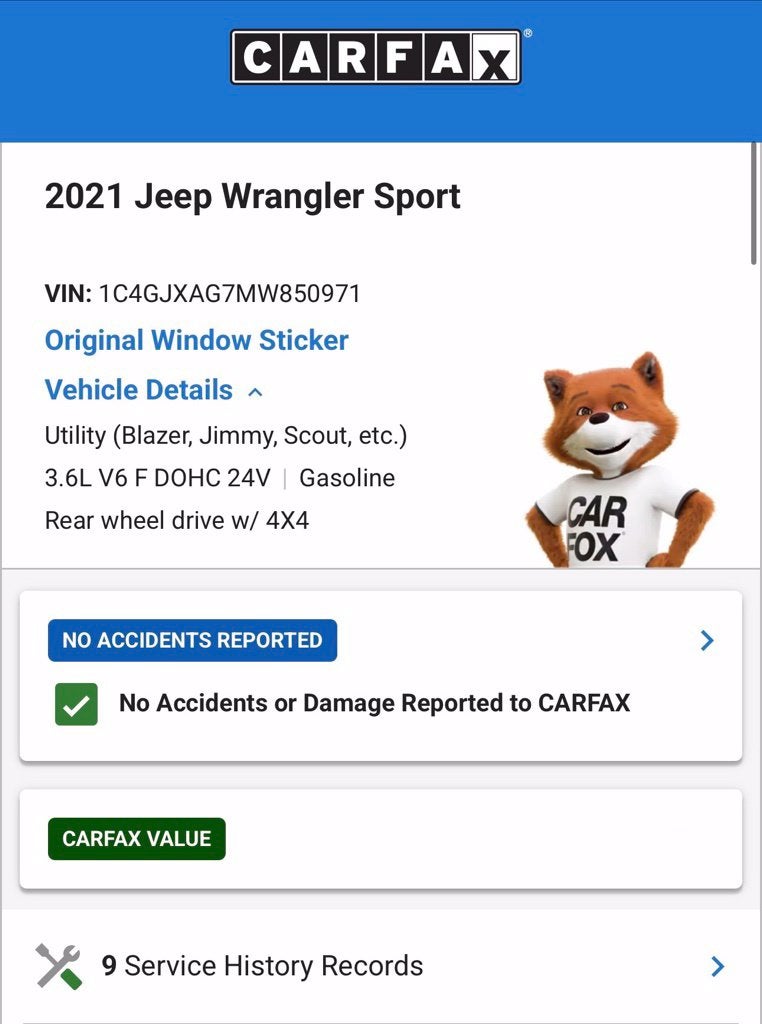 2021 Jeep Wrangler Sport