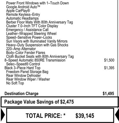 2021 Jeep Wrangler 80th Edition