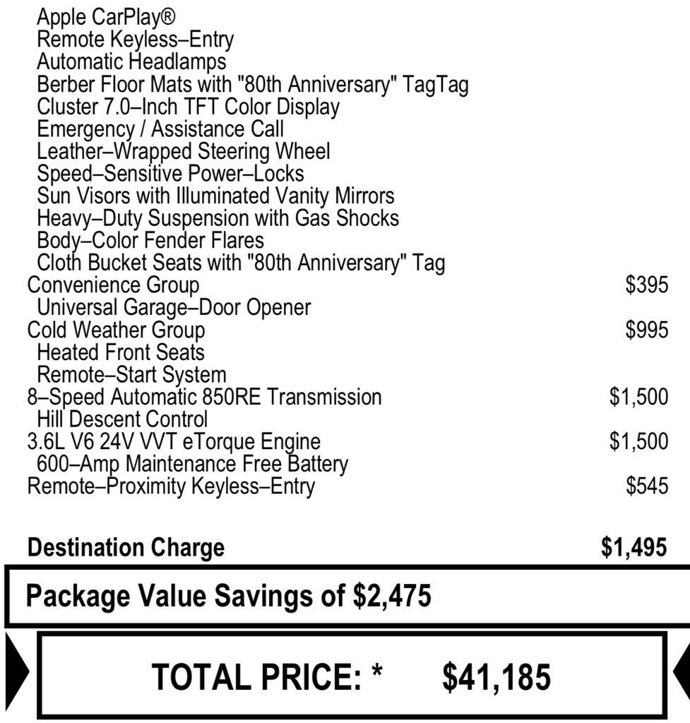 2021 Jeep Wrangler 80th Edition