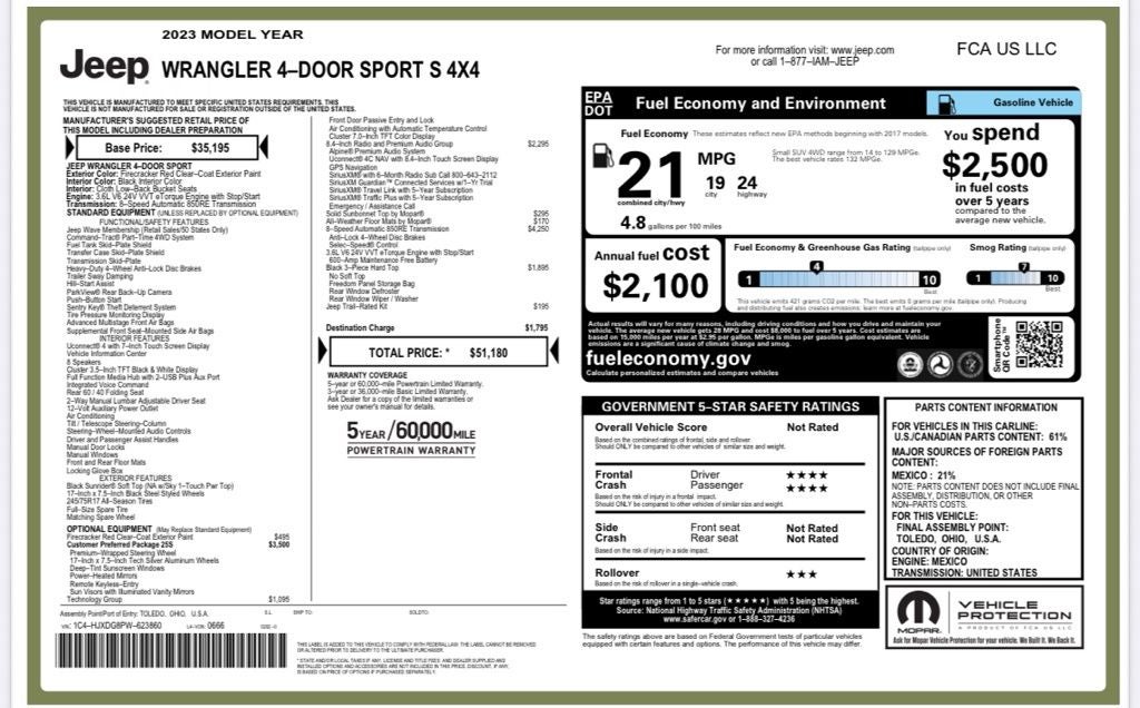 2023 Jeep Wrangler Sport S