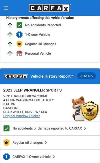 2023 Jeep Wrangler Sport S