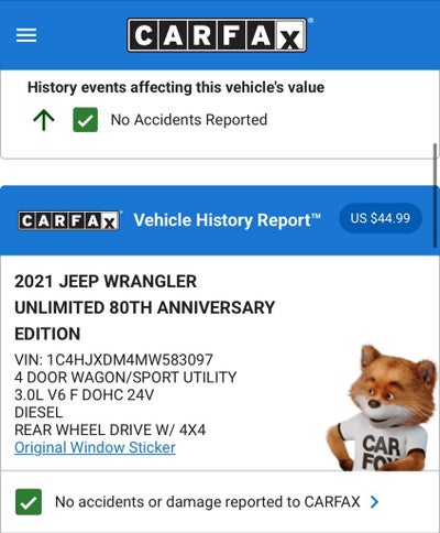 2021 Jeep Wrangler Unlimited Sport S 80TH Anniversary Edition