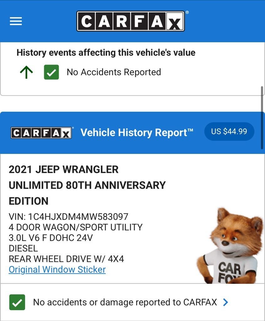 2021 Jeep Wrangler Unlimited Sport S 80TH Anniversary Edition