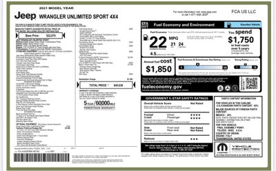 2021 Jeep Wrangler Unlimited Sport S