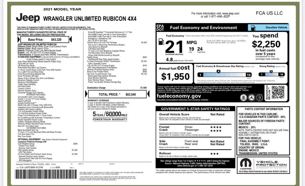2021 Jeep Wrangler Unlimited Rubicon
