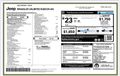 2022 Jeep Wrangler Unlimited Rubicon
