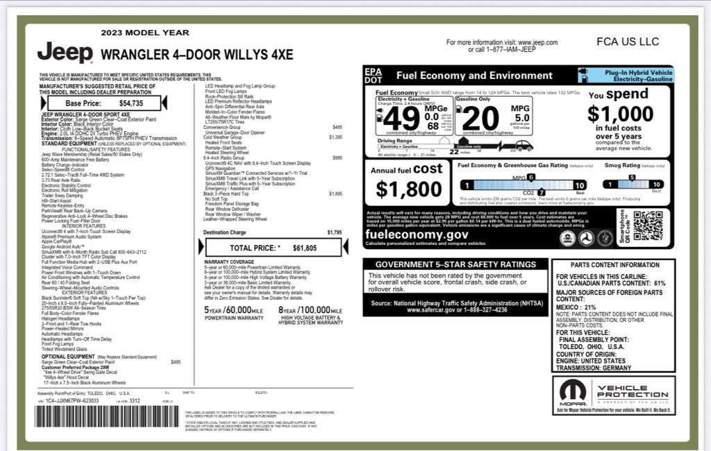 2023 Jeep Wrangler Base 4xe