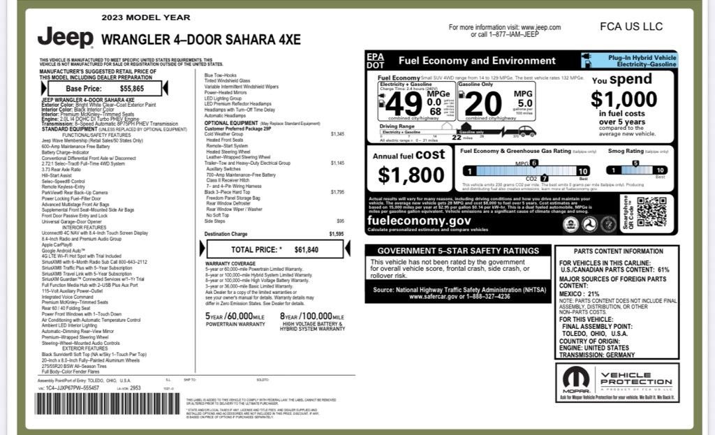 2023 Jeep Wrangler Sahara 4xe
