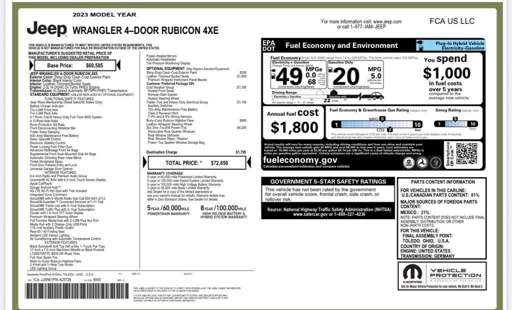 2023 Jeep Wrangler Rubicon 4xe