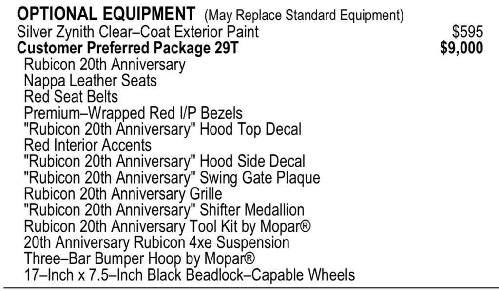 2023 Jeep Wrangler Rubicon 20th Anniversary Edition 4xe