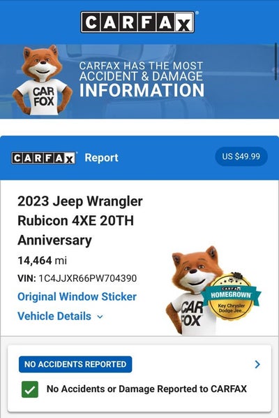 2023 Jeep Wrangler Rubicon 20th Anniversary Edition 4xe