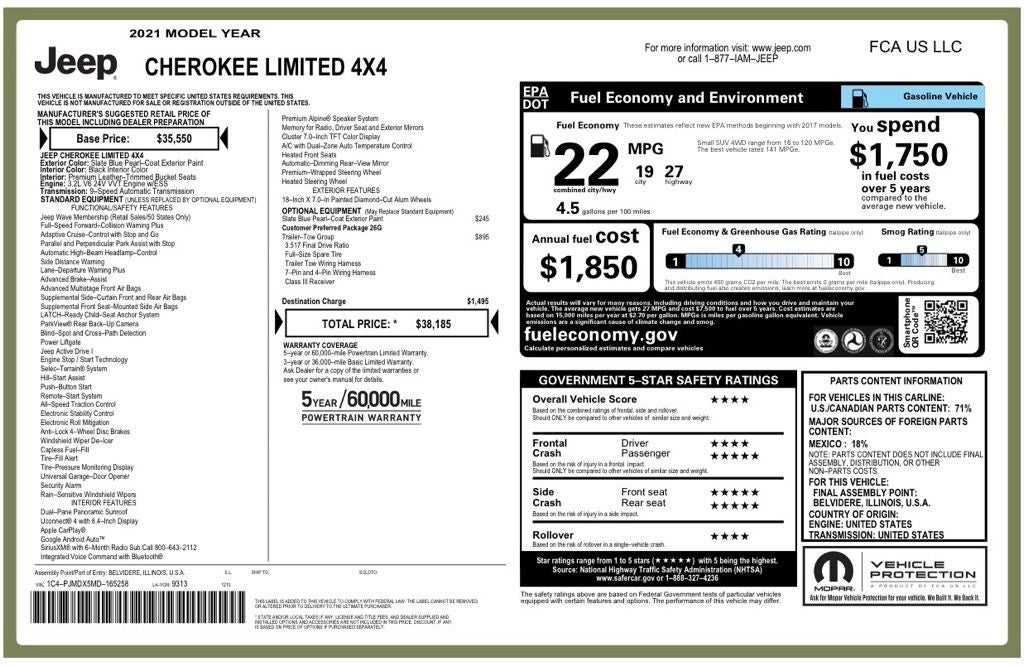 2021 Jeep Cherokee Limited