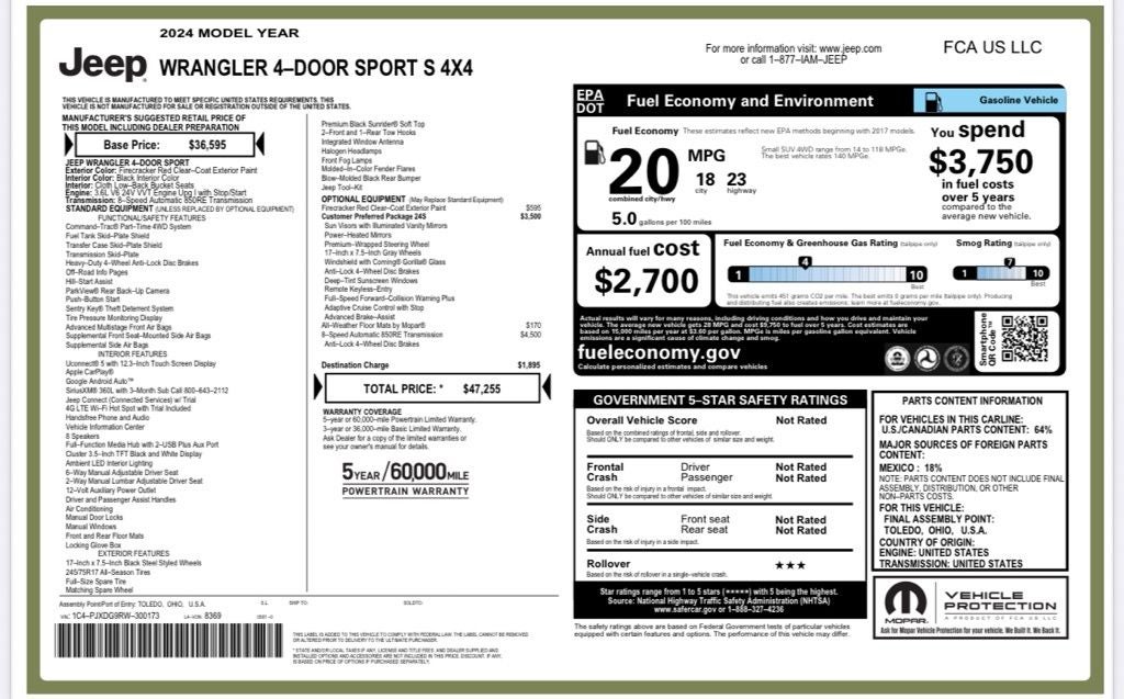 2024 Jeep Wrangler Sport S