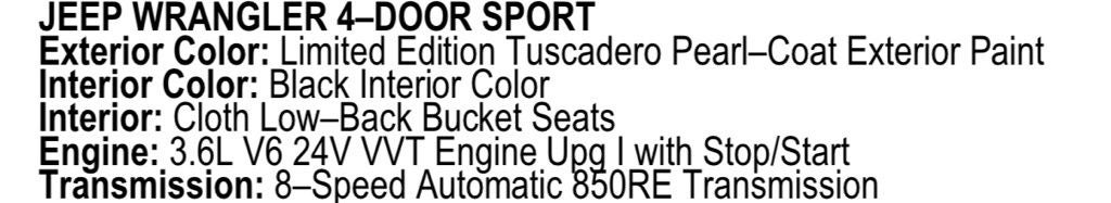 2024 Jeep Wrangler Sport