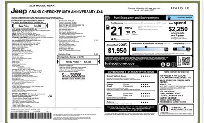 2021 Jeep Grand Cherokee 80th Anniversary Edition