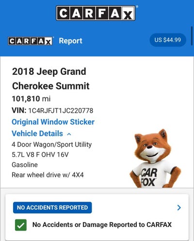 2018 Jeep Grand Cherokee Summit