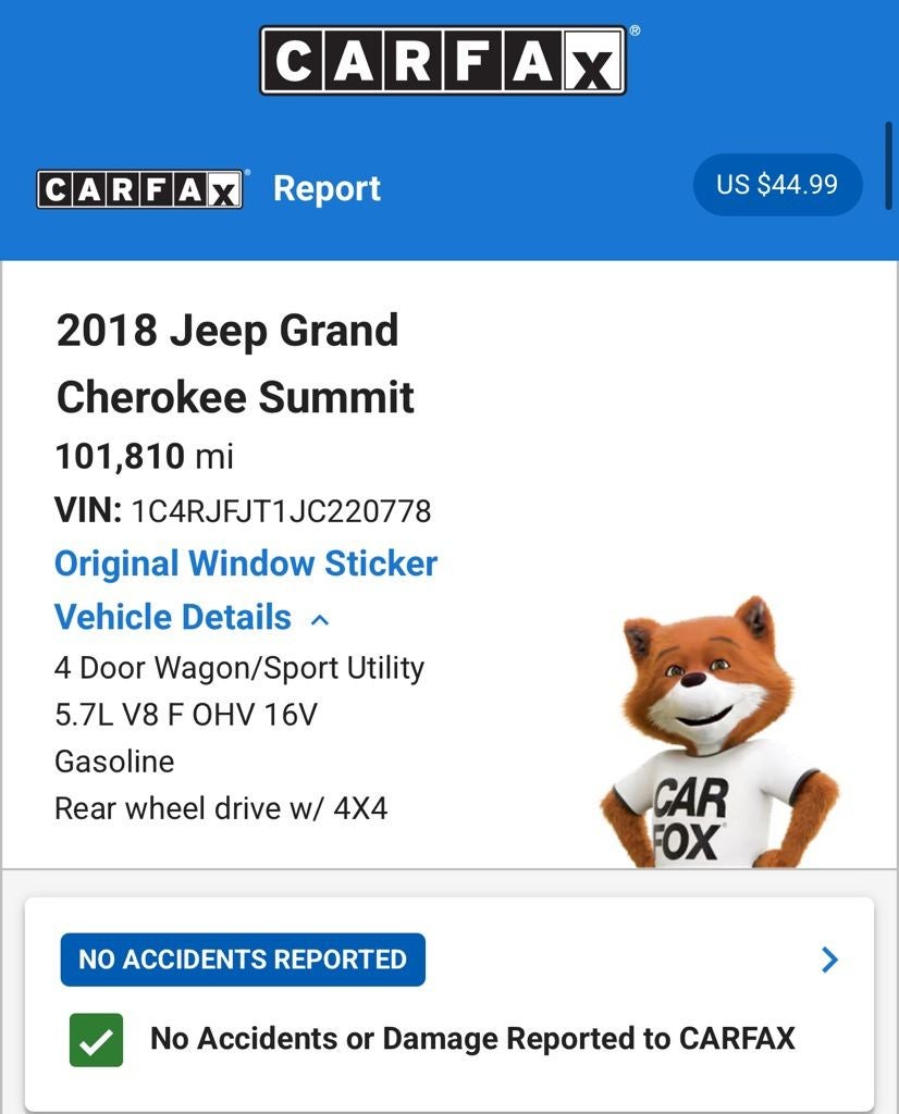 2018 Jeep Grand Cherokee Summit