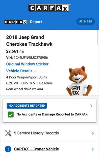 2018 Jeep Grand Cherokee Trackhawk