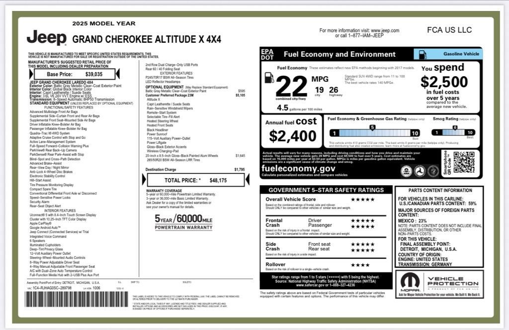 2025 Jeep Grand Cherokee Altitude X