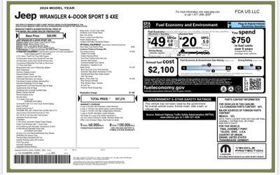 2024 Jeep Wrangler Sport S 4xe