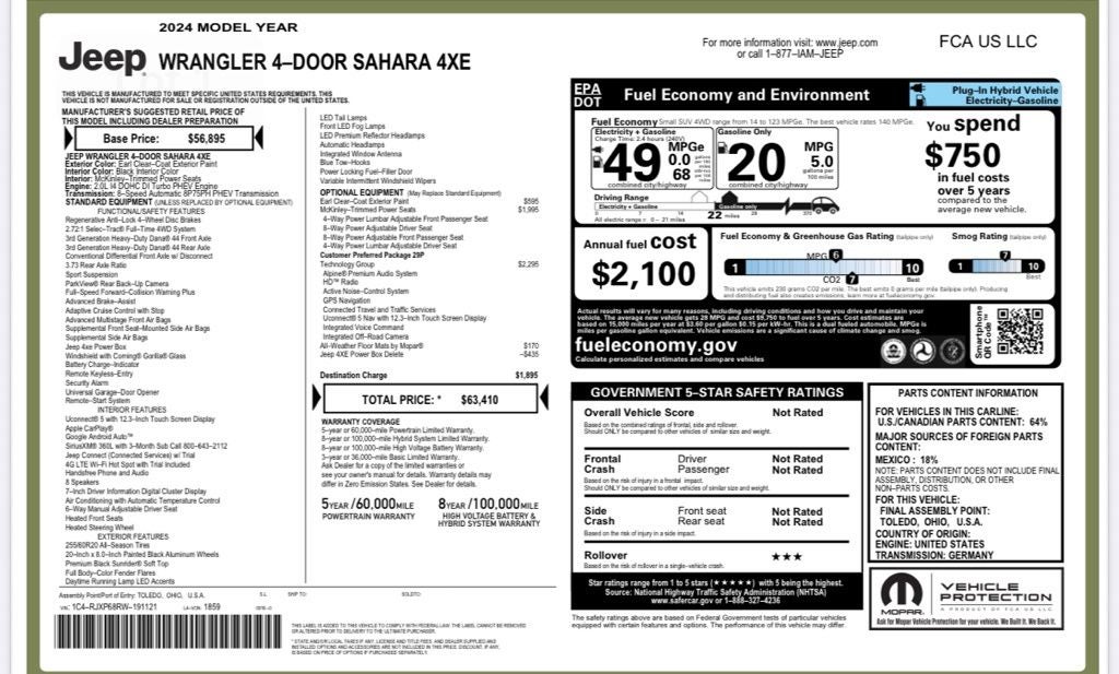 2024 Jeep Wrangler Sahara 4xe