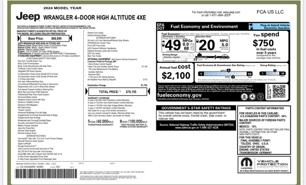 2024 Jeep Wrangler High Altitude 4xe