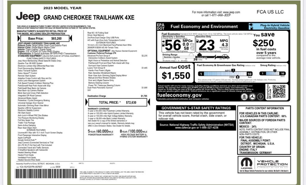 2023 Jeep Grand Cherokee Trailhawk 4xe