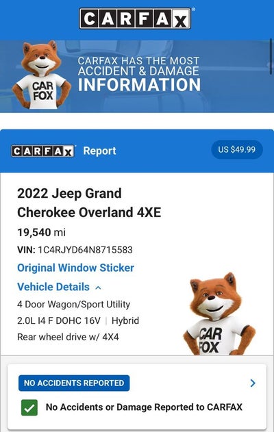 2022 Jeep Grand Cherokee Overland 4xe