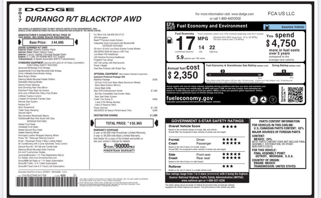2017 Dodge Durango R/T