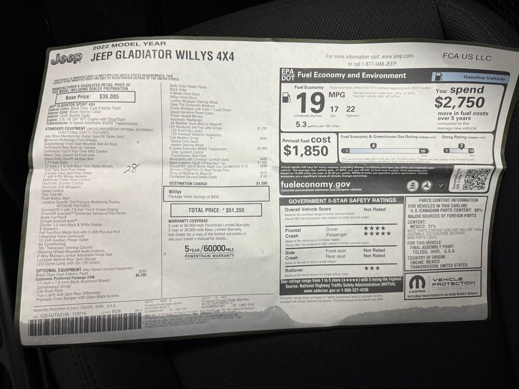 2022 Jeep Gladiator Willys