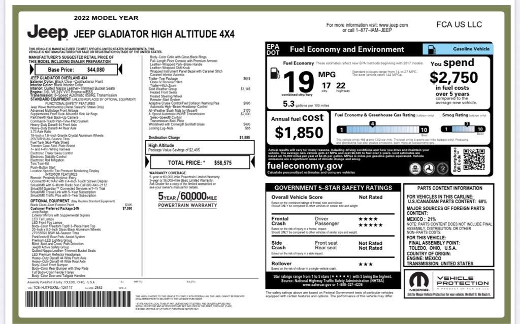2022 Jeep Gladiator High Altitude