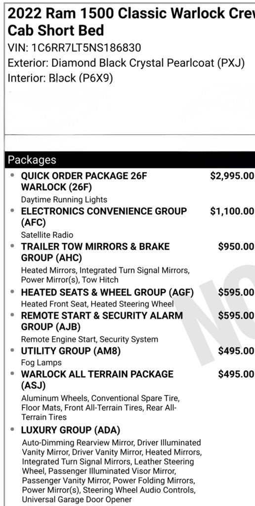 2022 RAM 1500 Classic Warlock