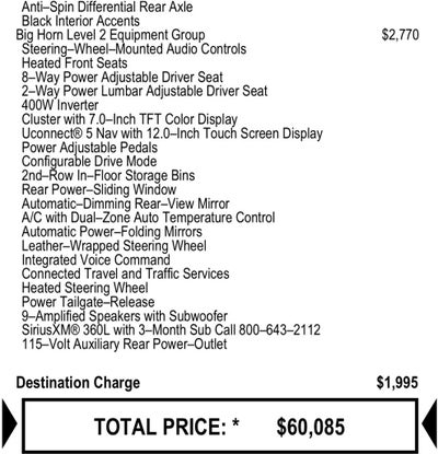 2025 RAM 1500 Big Horn/Lone Star