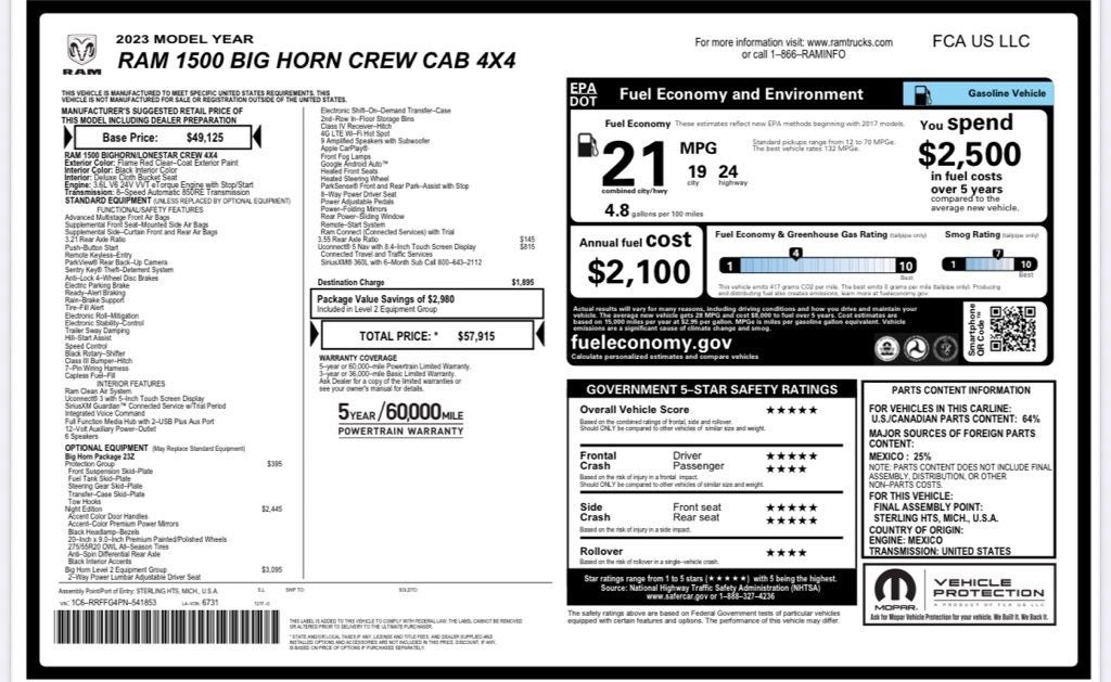 2023 RAM 1500 Big Horn/Lone Star