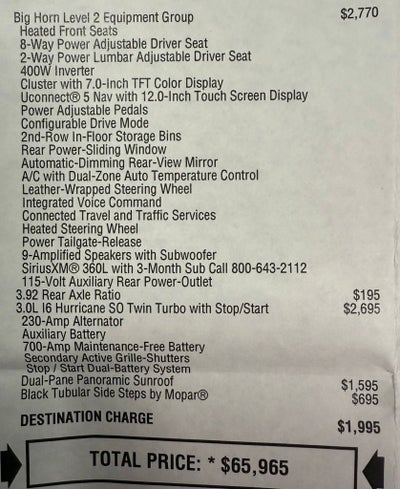 2025 RAM 1500 Big Horn/Lone Star