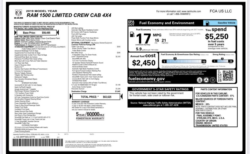 2019 RAM 1500 Limited