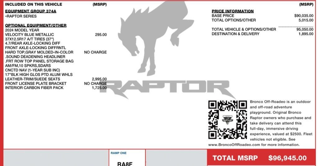 2024 Ford Bronco Raptor