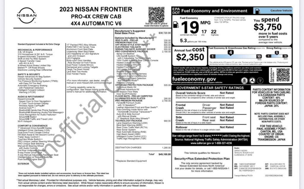 2023 Nissan Frontier PRO-4X