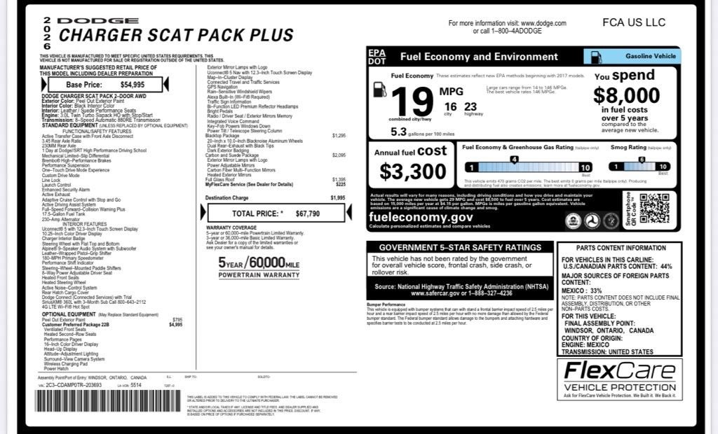 2026 Dodge Charger Scat Pack Plus