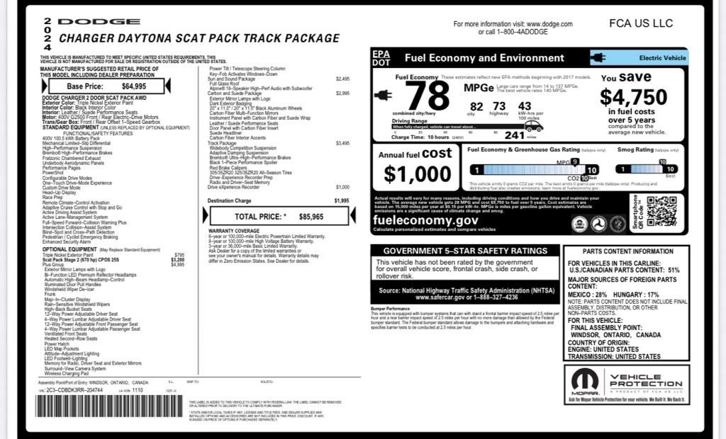 2024 Dodge Charger R/T Scat Pack