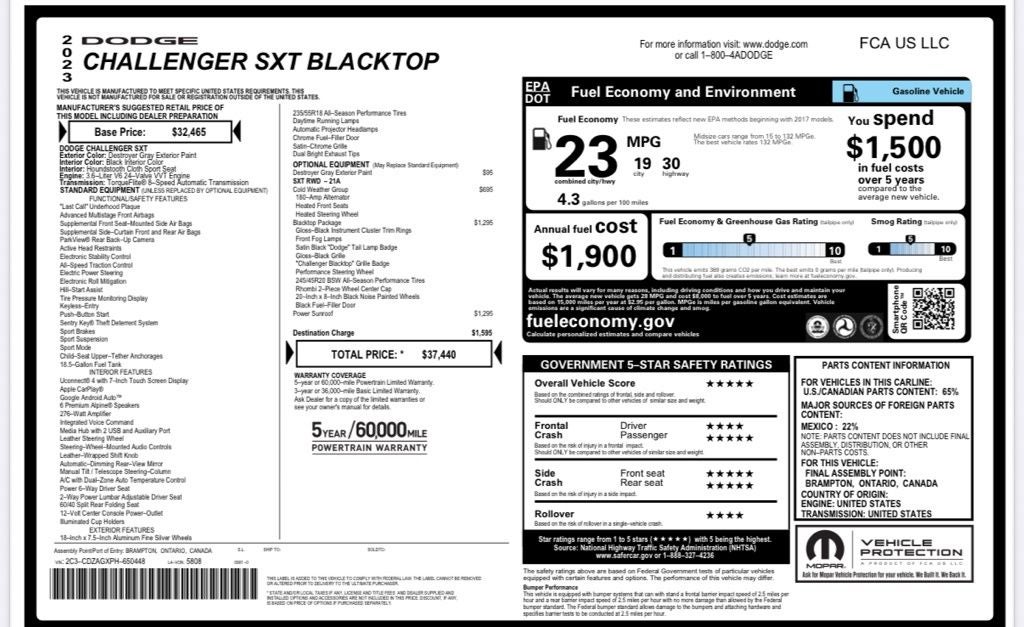 2023 Dodge Challenger SXT