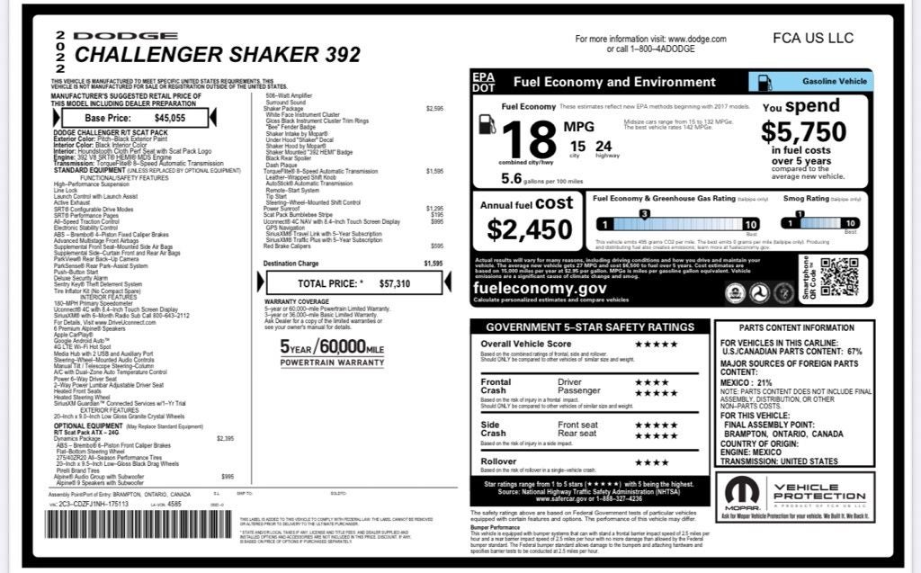 2022 Dodge Challenger R/T Scat Pack